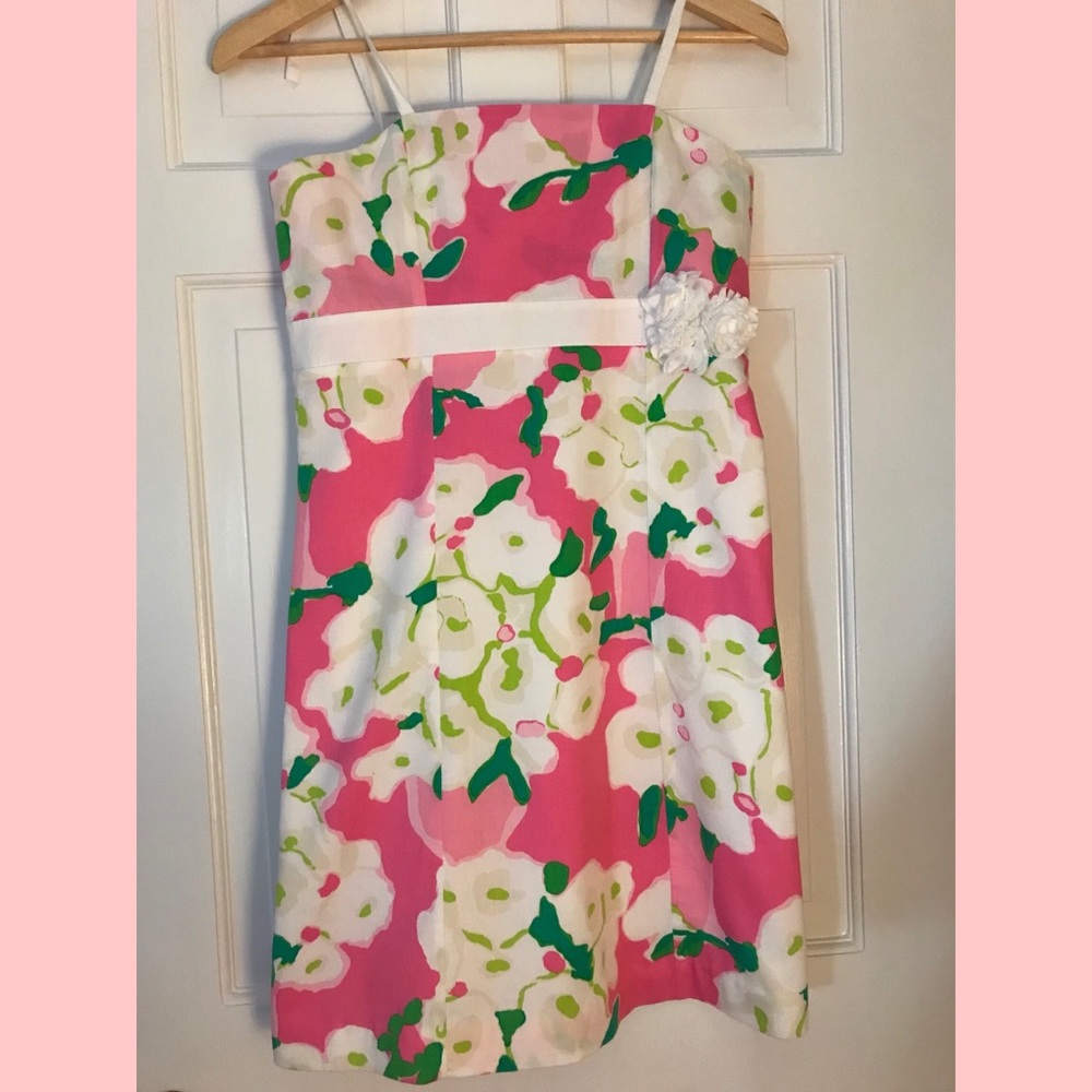 Pink and White Floral Lilly Pulitzer Girls Dress